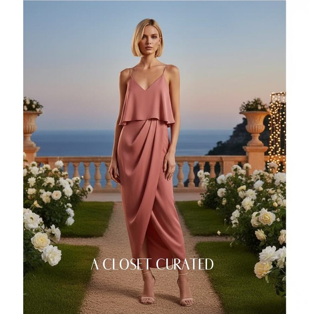 Shona Joy Luxe Cocktail Frill Dress 4 Pink